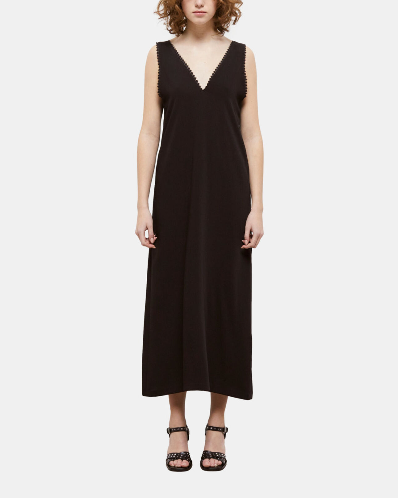 The Kooples MUJER BLACK vestido largo negro