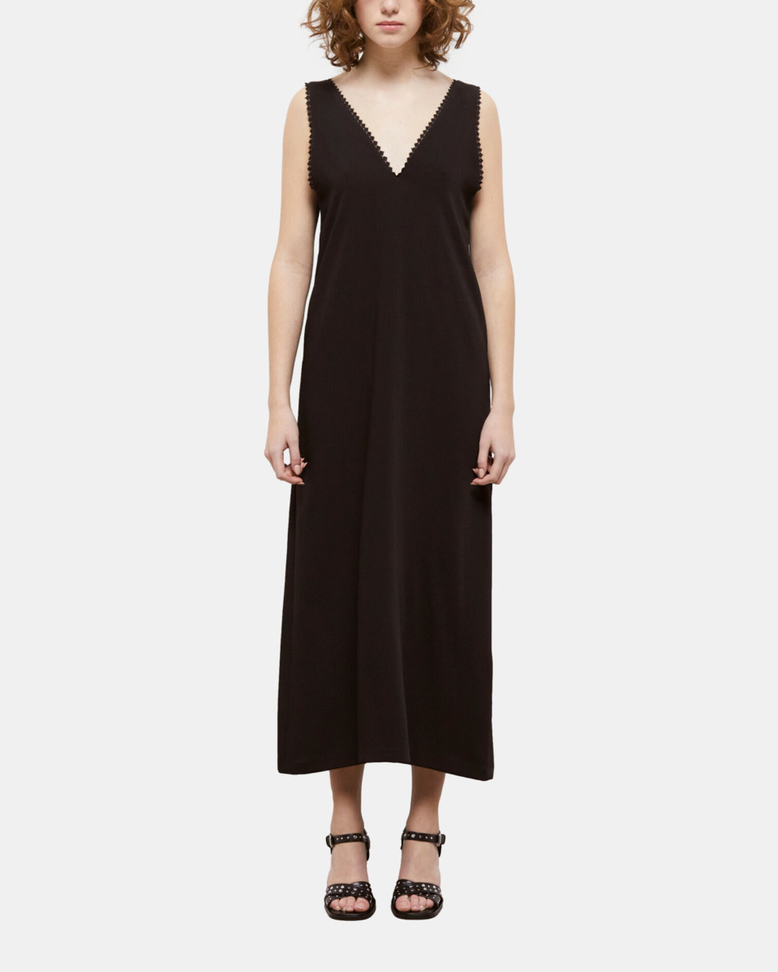 Vestido largo negro, BLACK, hi-res image number null