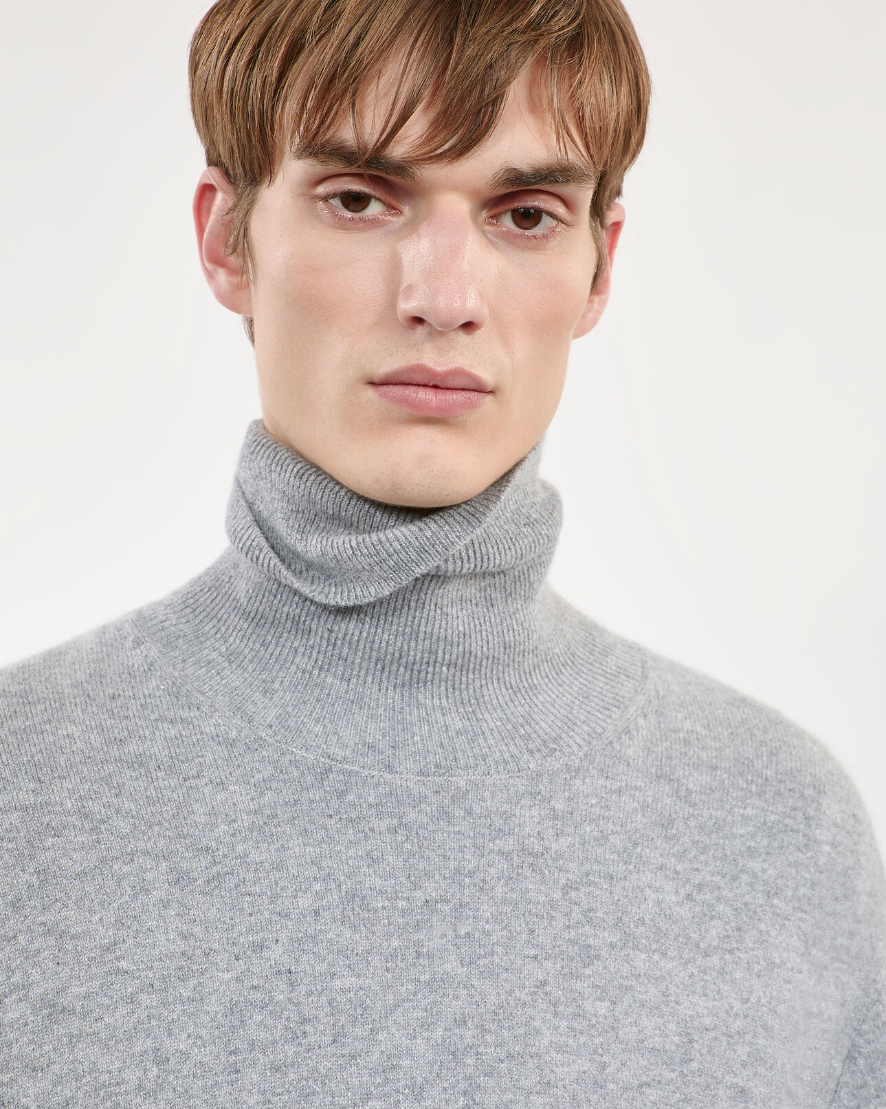 The Kooples MEN MIDDLE GREY MEL grey cashmere sweater