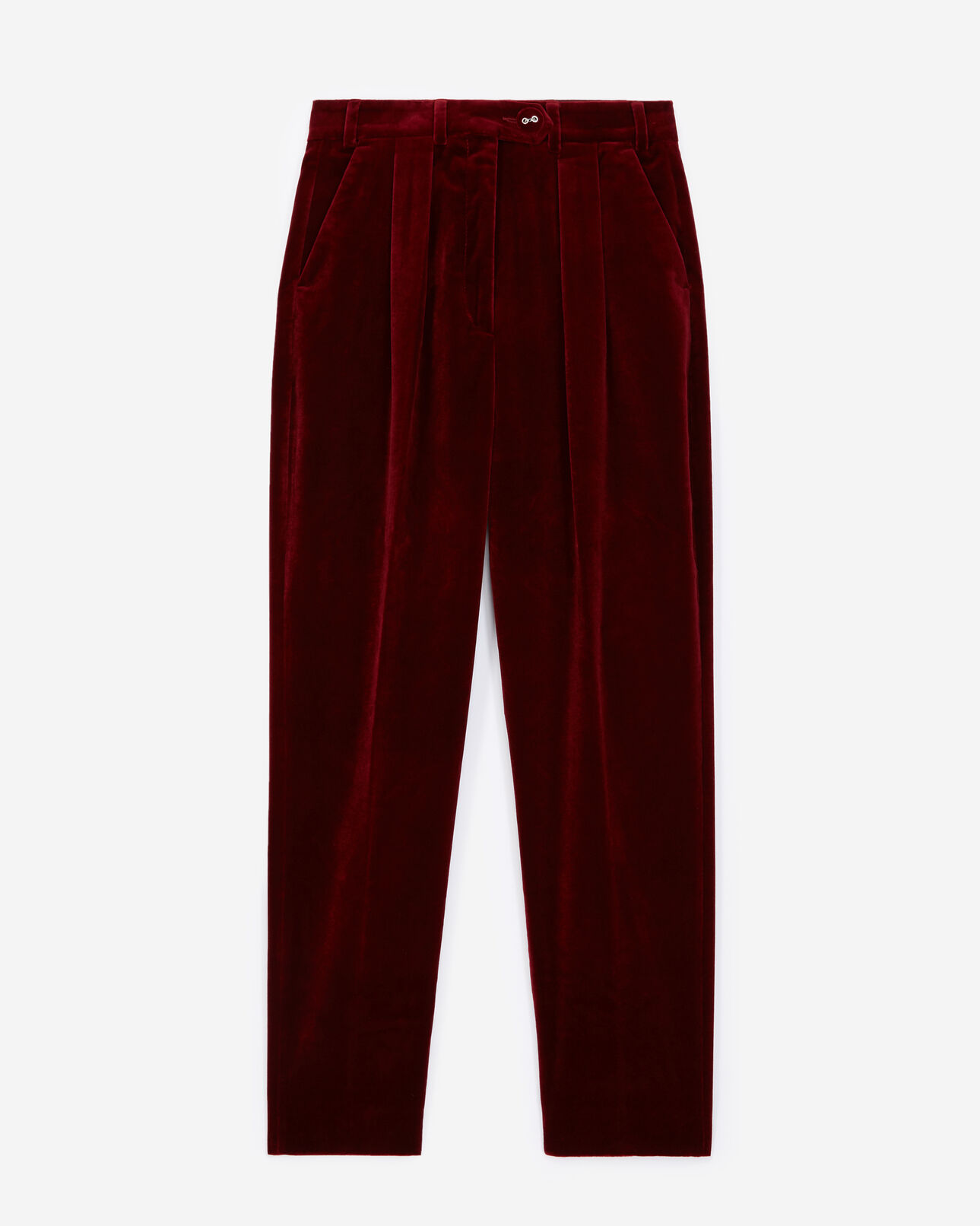 The Kooples WOMEN BURGUNDY burgundy carrot pants in velvet
