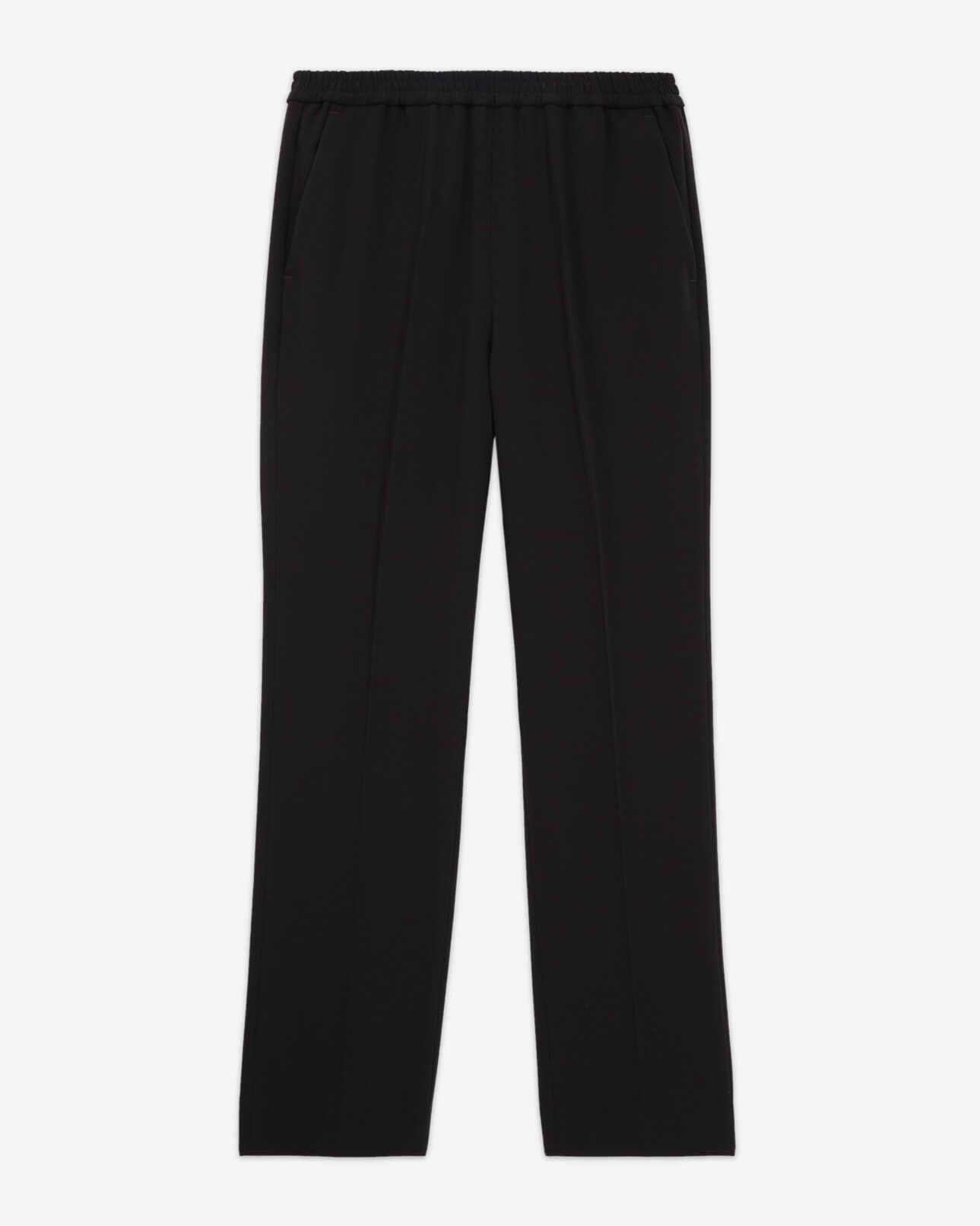 The Kooples WOMEN BLACK flowing black pants with elastic waist