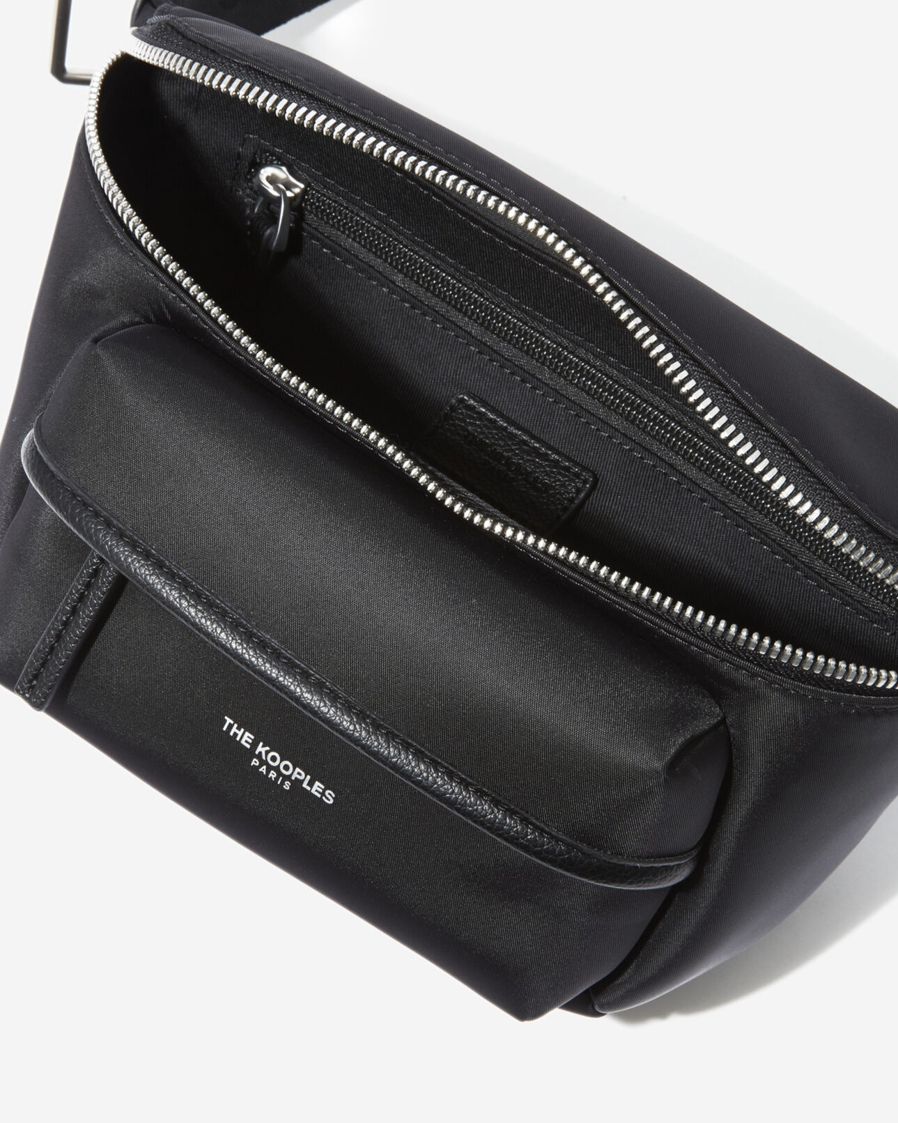 The Kooples MEN BLACK black waist bag with tape logo