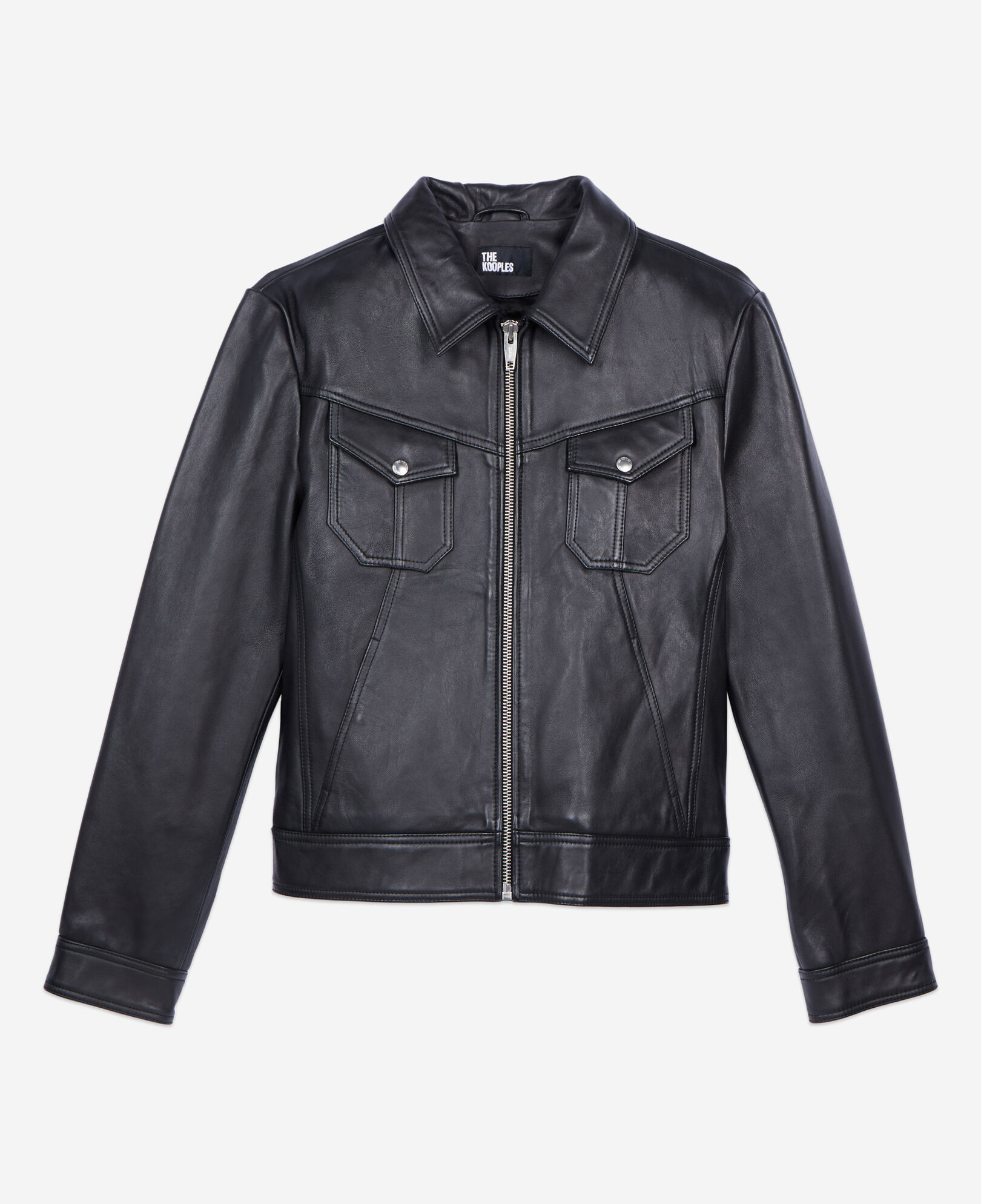 The Kooples MEN BLACK black leather jacket