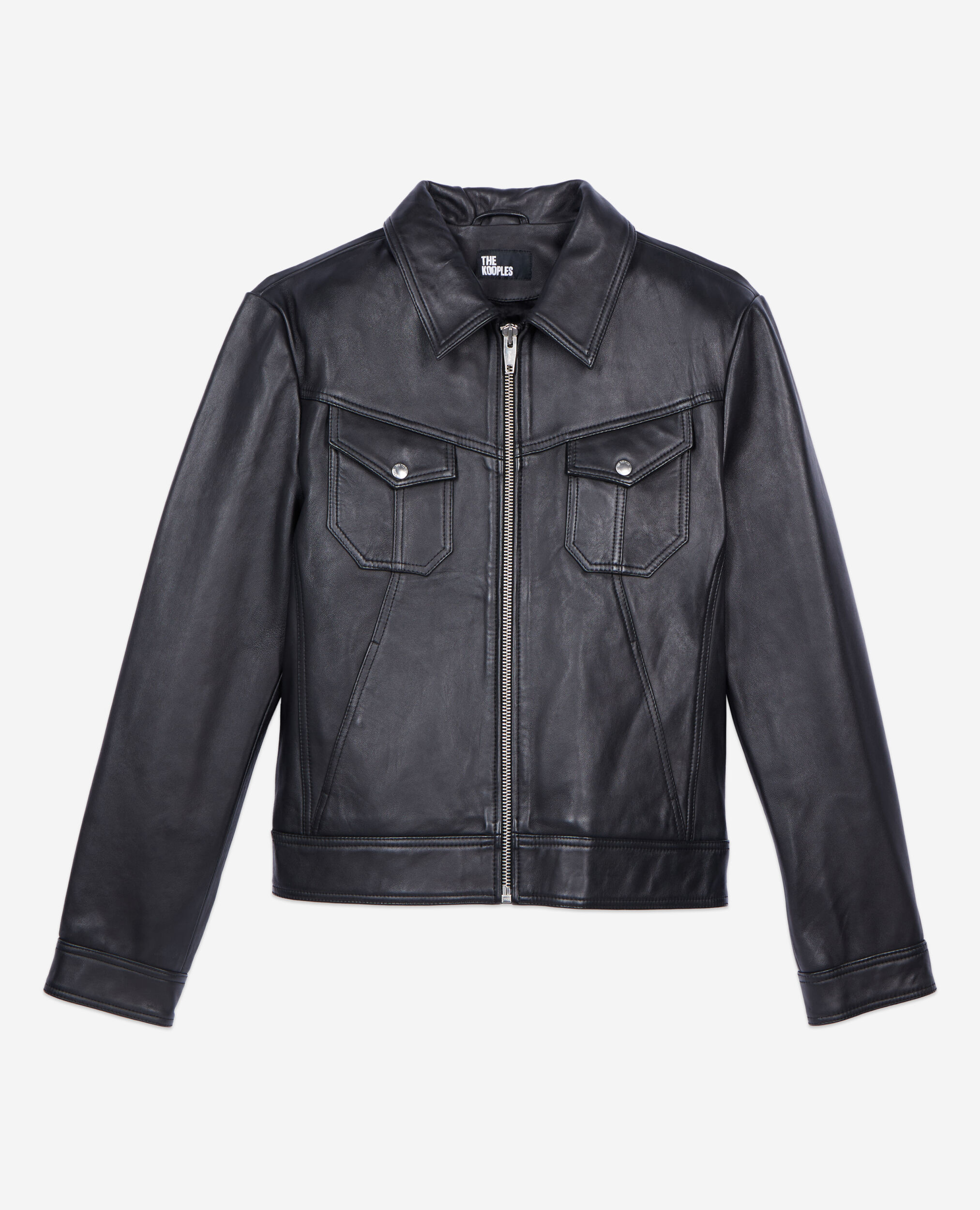Black leather jacket, BLACK, hi-res image number null