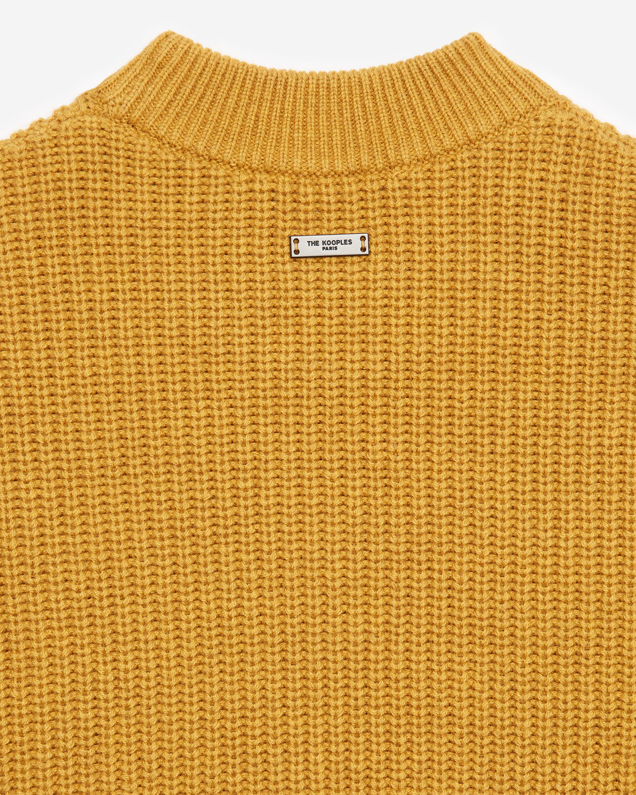 The Kooples HOMME YELLOW pull coton jaune moutarde détail torsadé