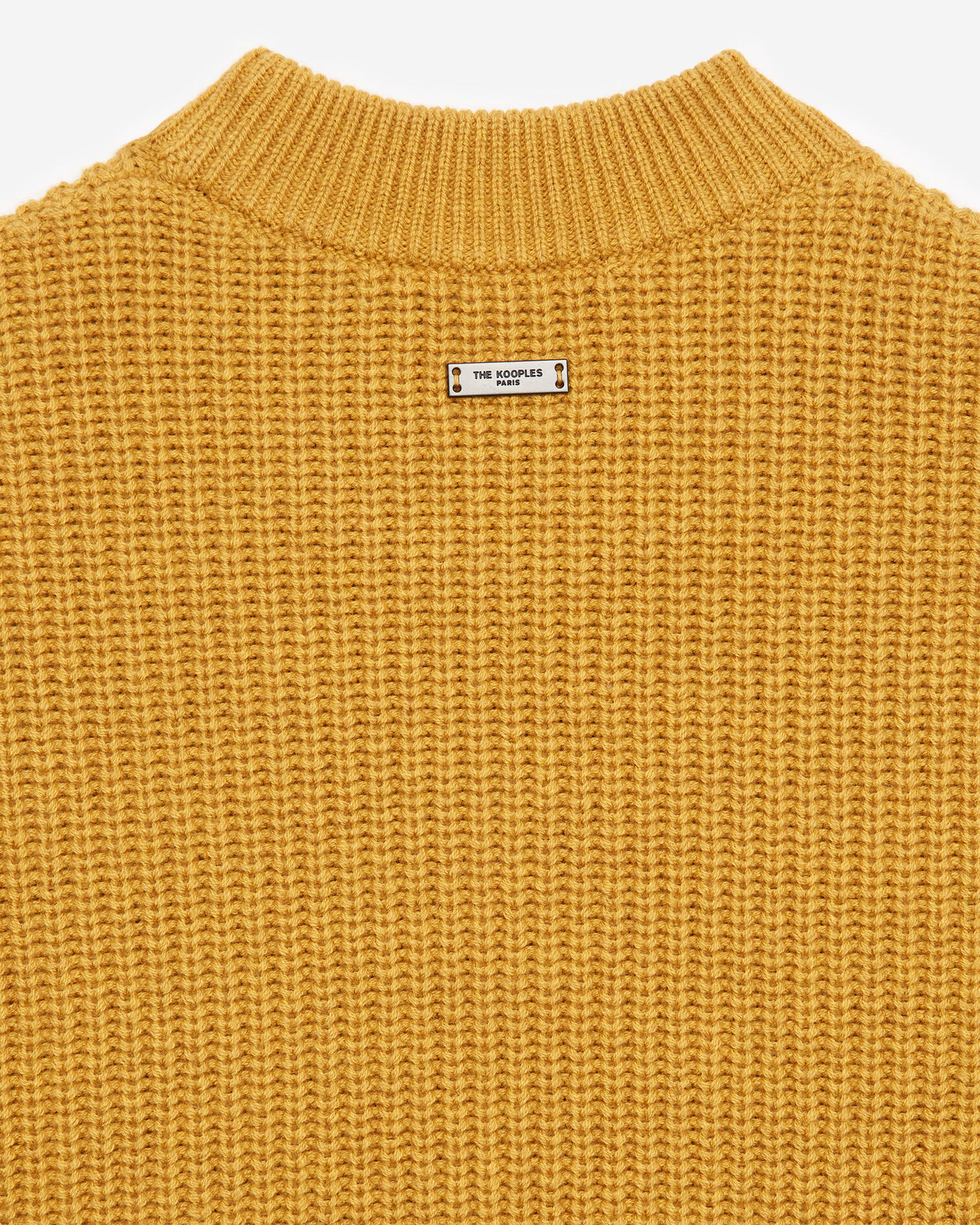 Pull coton jaune moutarde détail torsadé, YELLOW, hi-res image number null