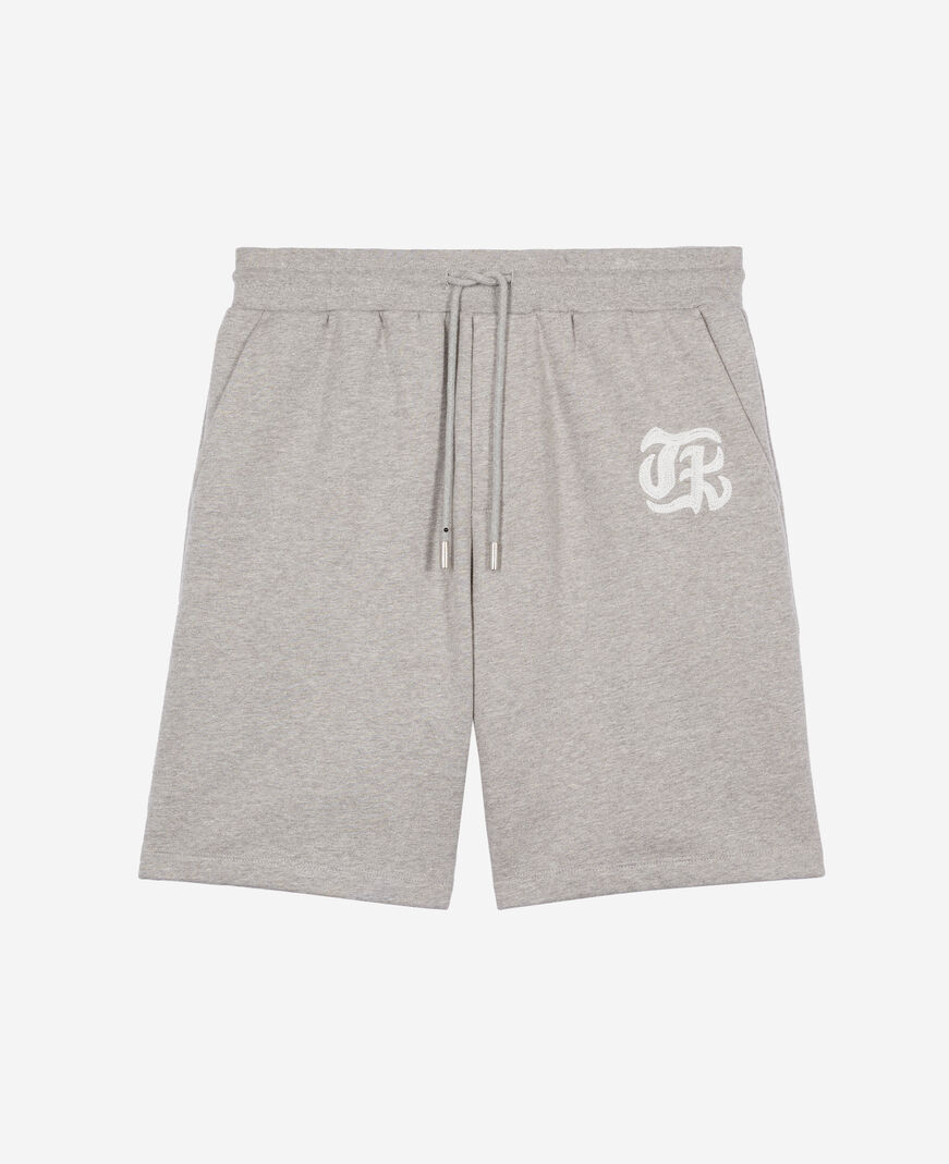 The Kooples MEN ARDOISE grey cotton shorts