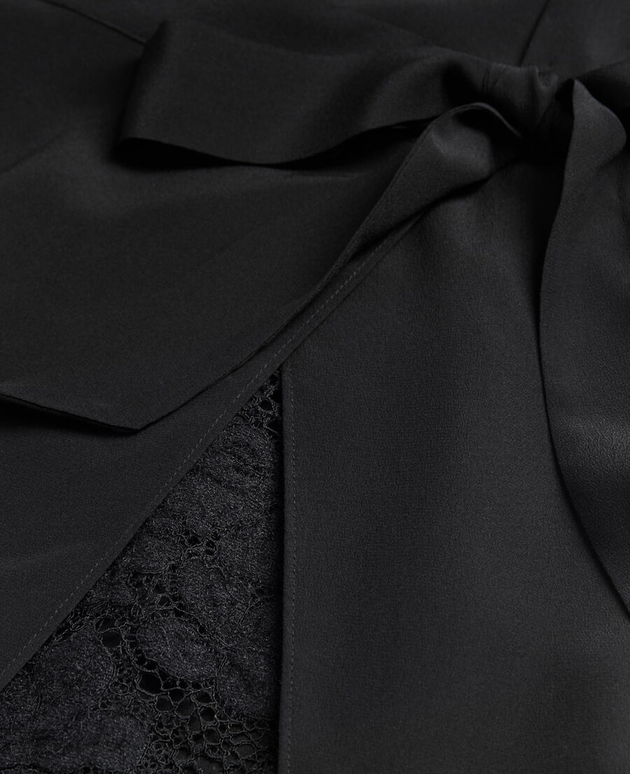 robe longue en soie noire