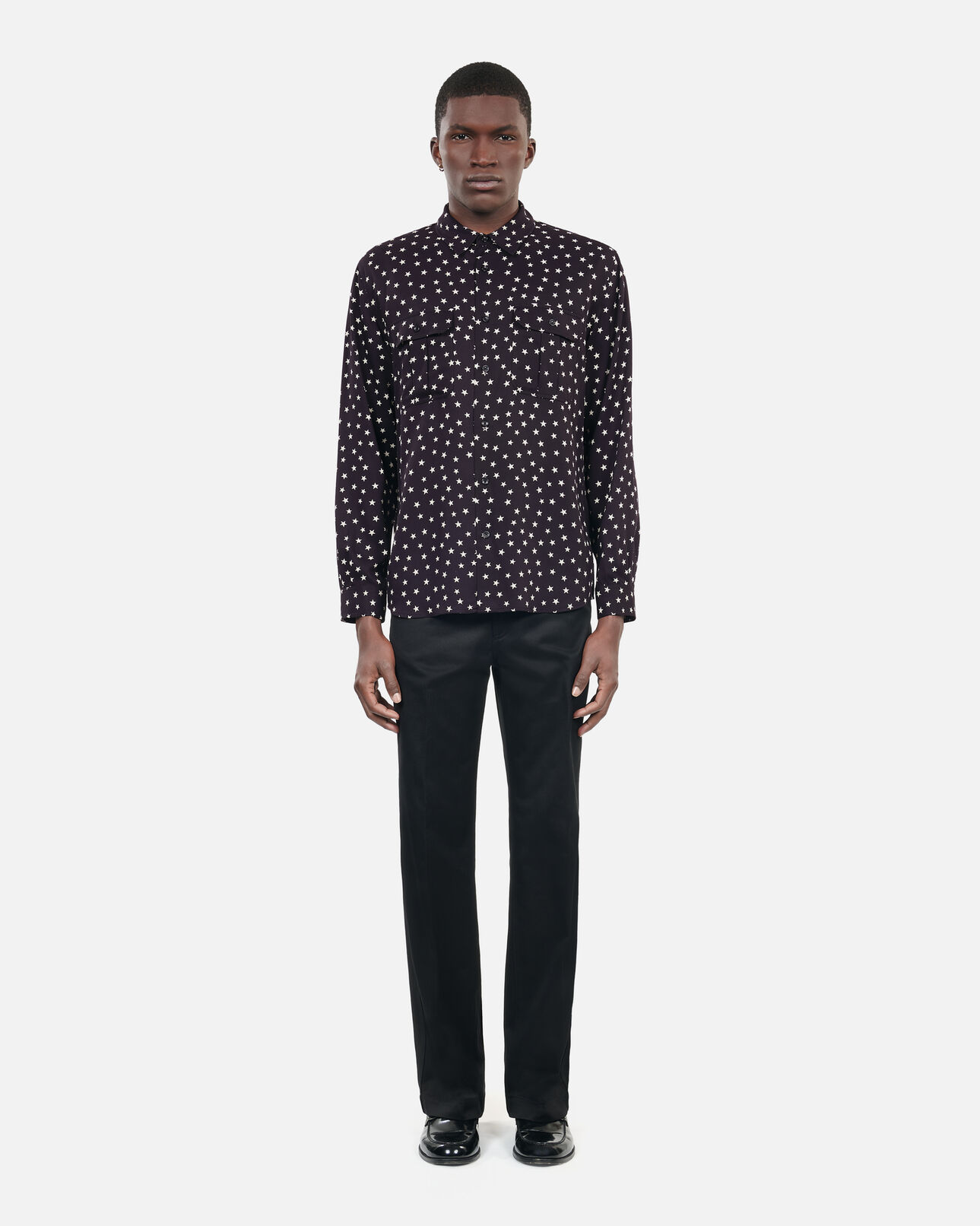 The Kooples HOMME BLACK WHITE chemise imprimée étoiles