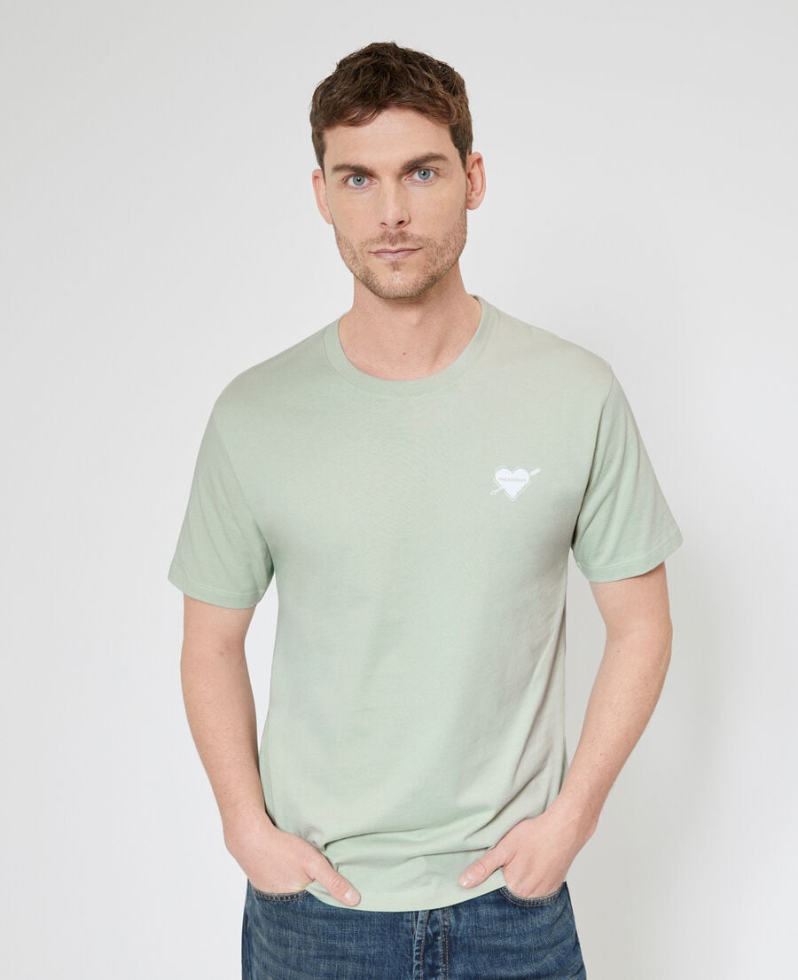 The Kooples H ALMOND GREEN t-shirt with green heart flocking