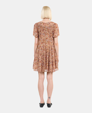 The Kooples F CAMEL / BROWN floral print short dress