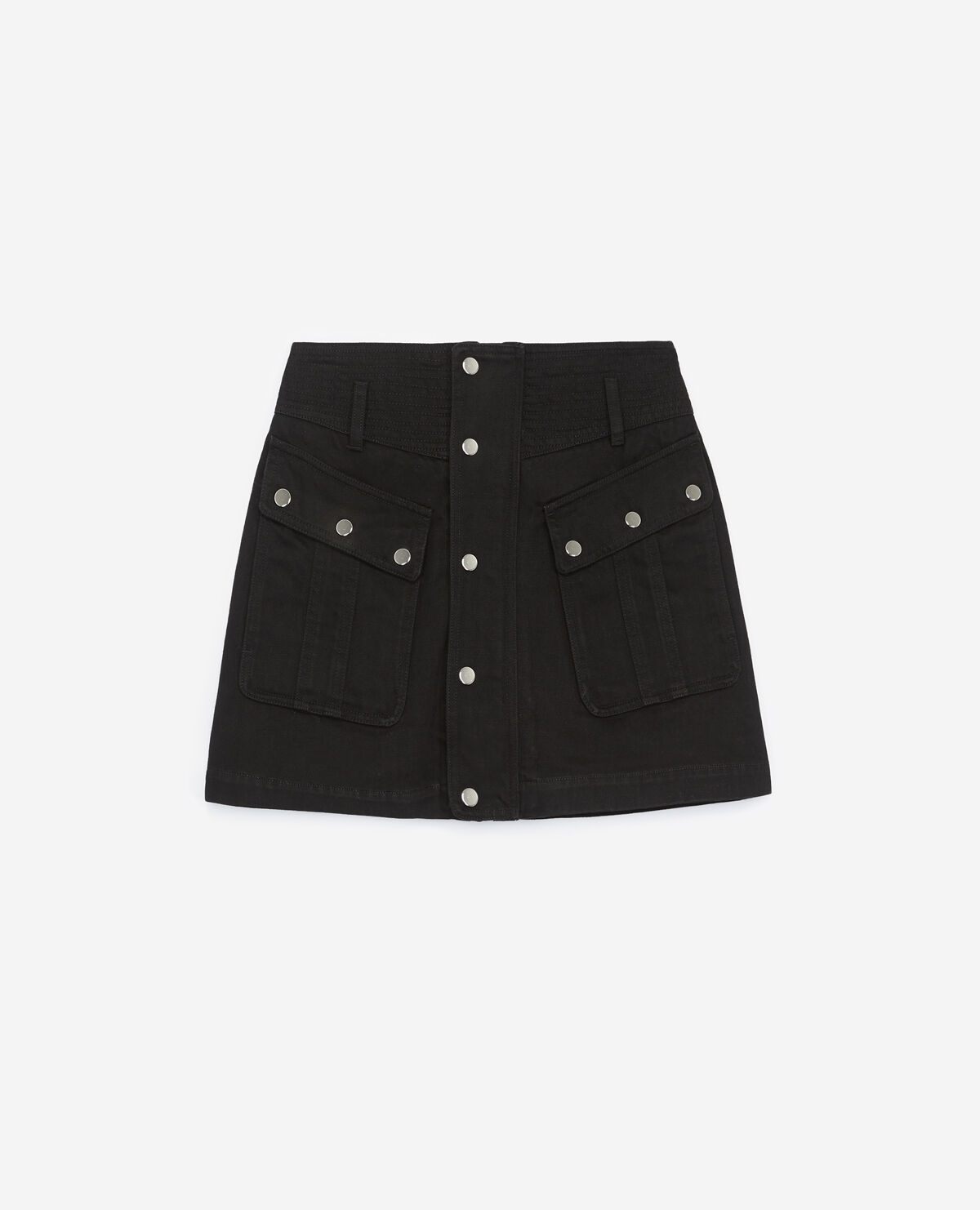 Jupe jean noir a boutons pression The Kooples France