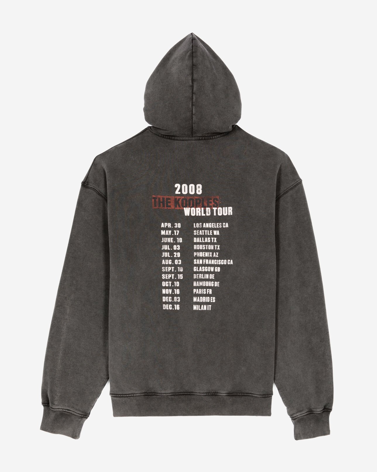 The Kooples HERREN BLACK schwarzes kapuzensweatshirt mit siebdruck