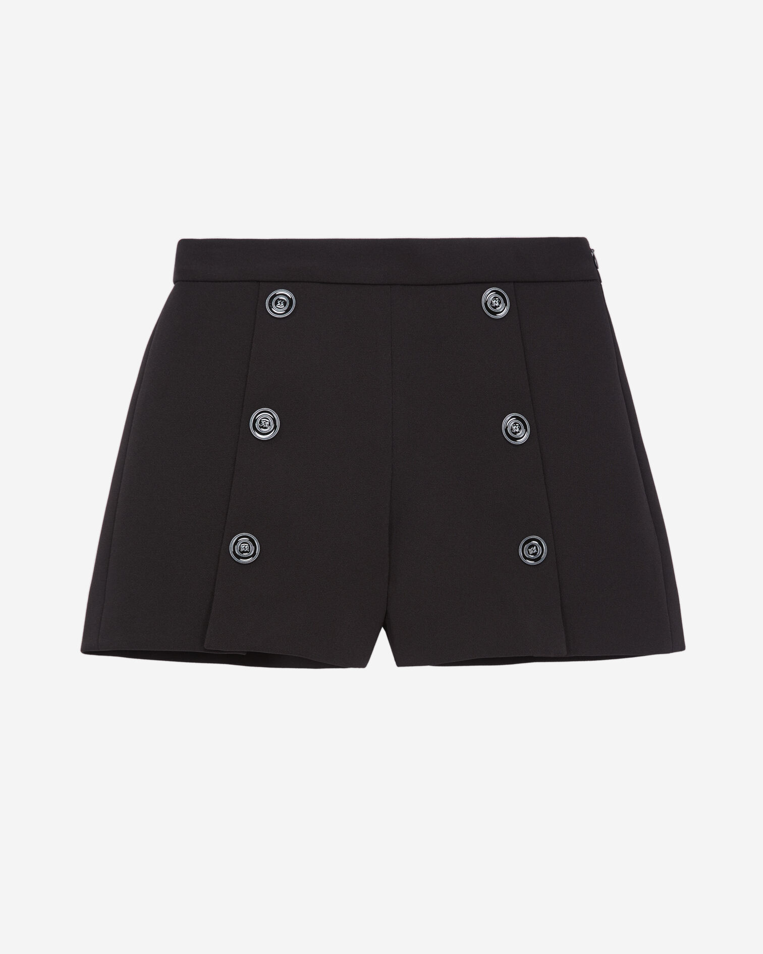 Black crepe shorts, BLACK, hi-res image number null