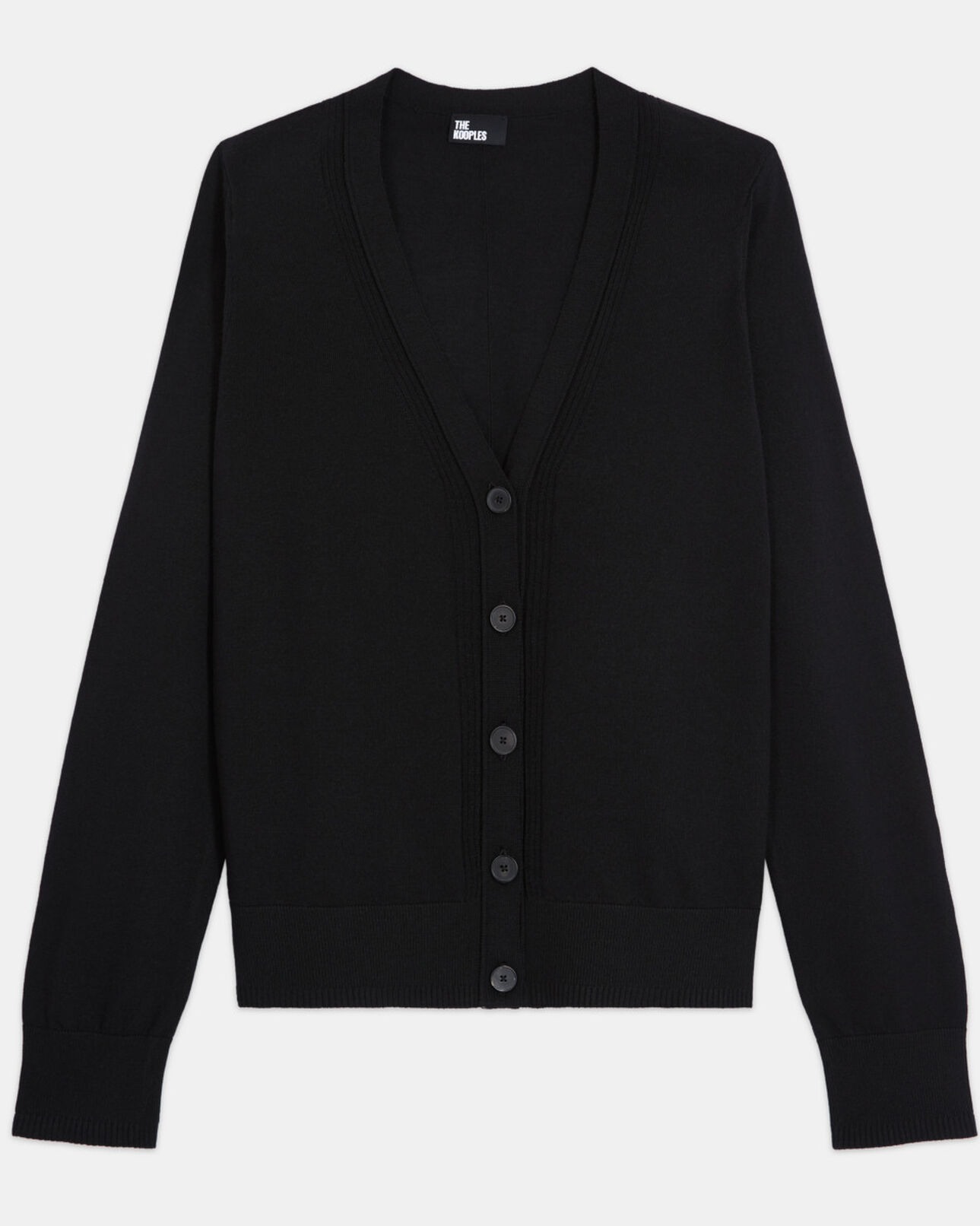 The Kooples WOMEN BLACK fine black merino cardigan