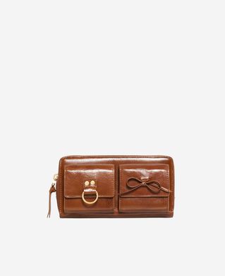 The Kooples DAMEN BROWN amelia geldbörse aus braunem leder