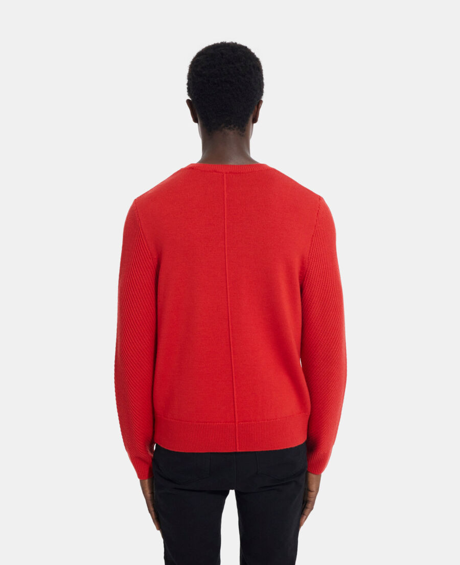 red wool sweater