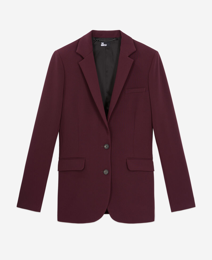 The Kooples FEMME BURGUNDY veste tailleur bordeaux en cr&ecirc;pe