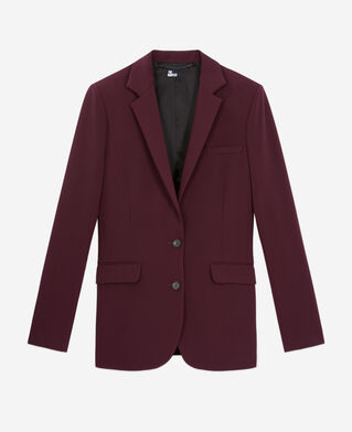 The Kooples FEMME BURGUNDY veste tailleur bordeaux en cr&ecirc;pe