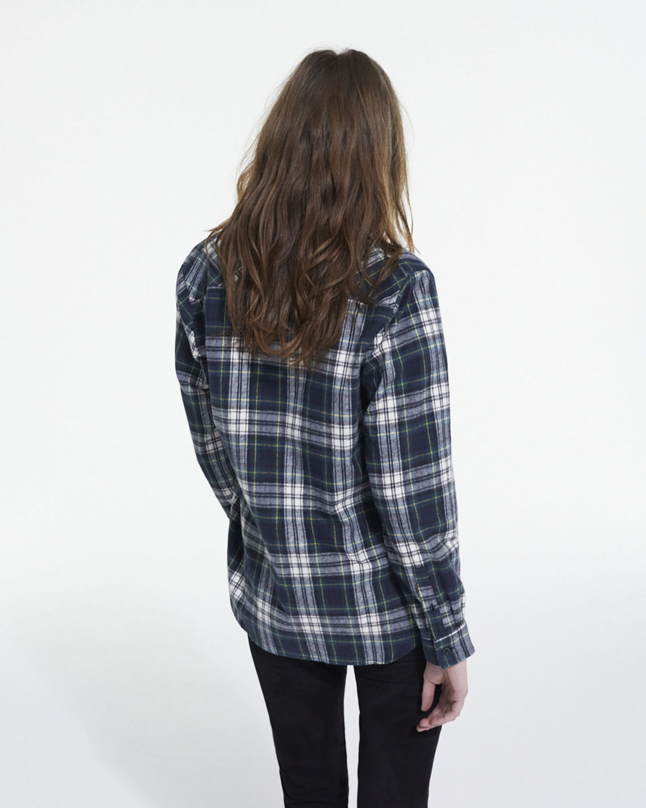 The Kooples WOMEN BOTTLE GREEN overshirt with check motif