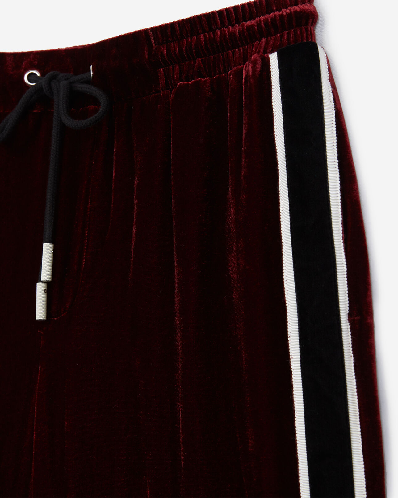 The Kooples WOMEN BURGUNDY burgundy velvet trousers with satin bands