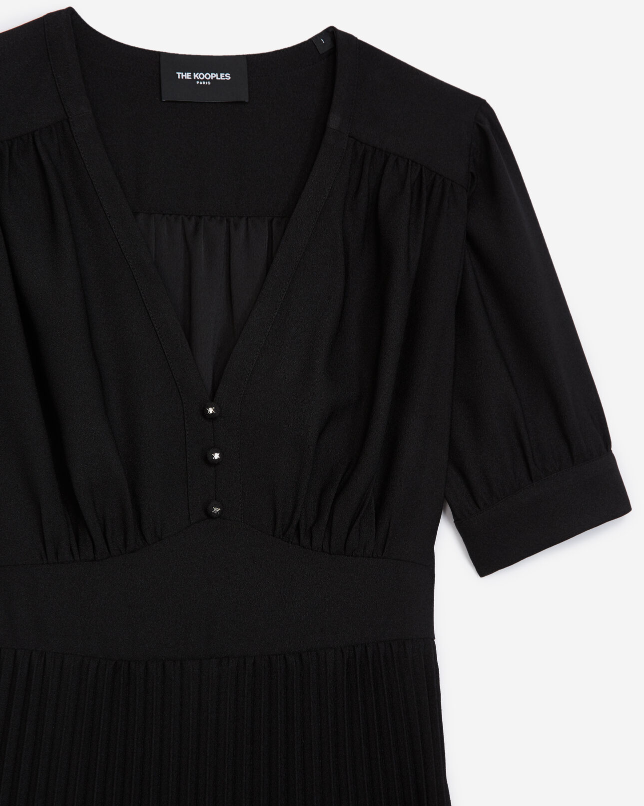 The Kooples WOMEN BLACK long black pleated dress