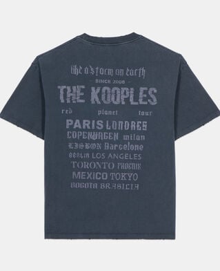 The Kooples H BLACK WASHED black t-shirt with serigraphy