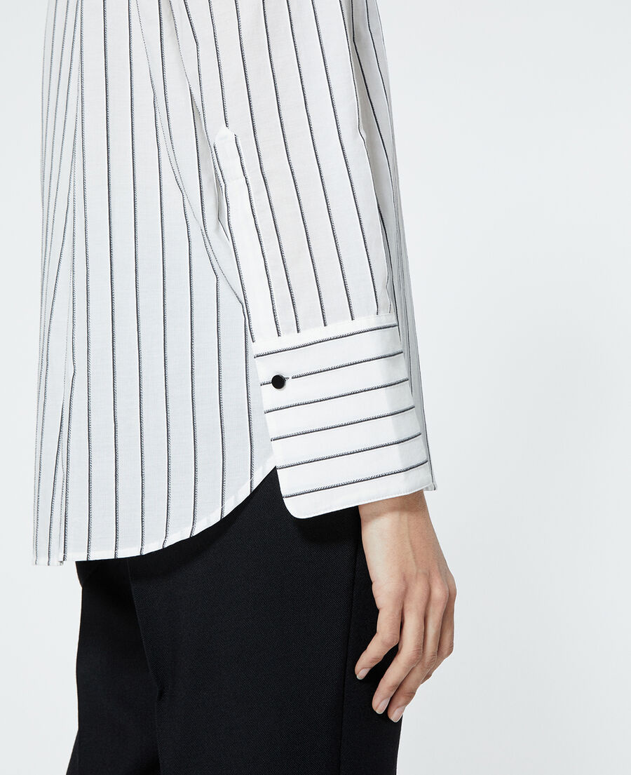 White cotton shirt with black stripes The Kooples