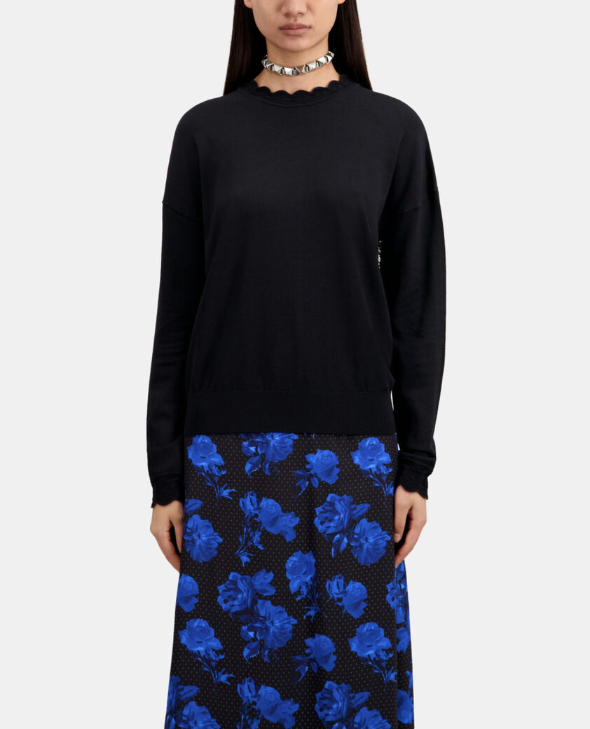 The Kooples WOMEN BLACK black sweater with lace back