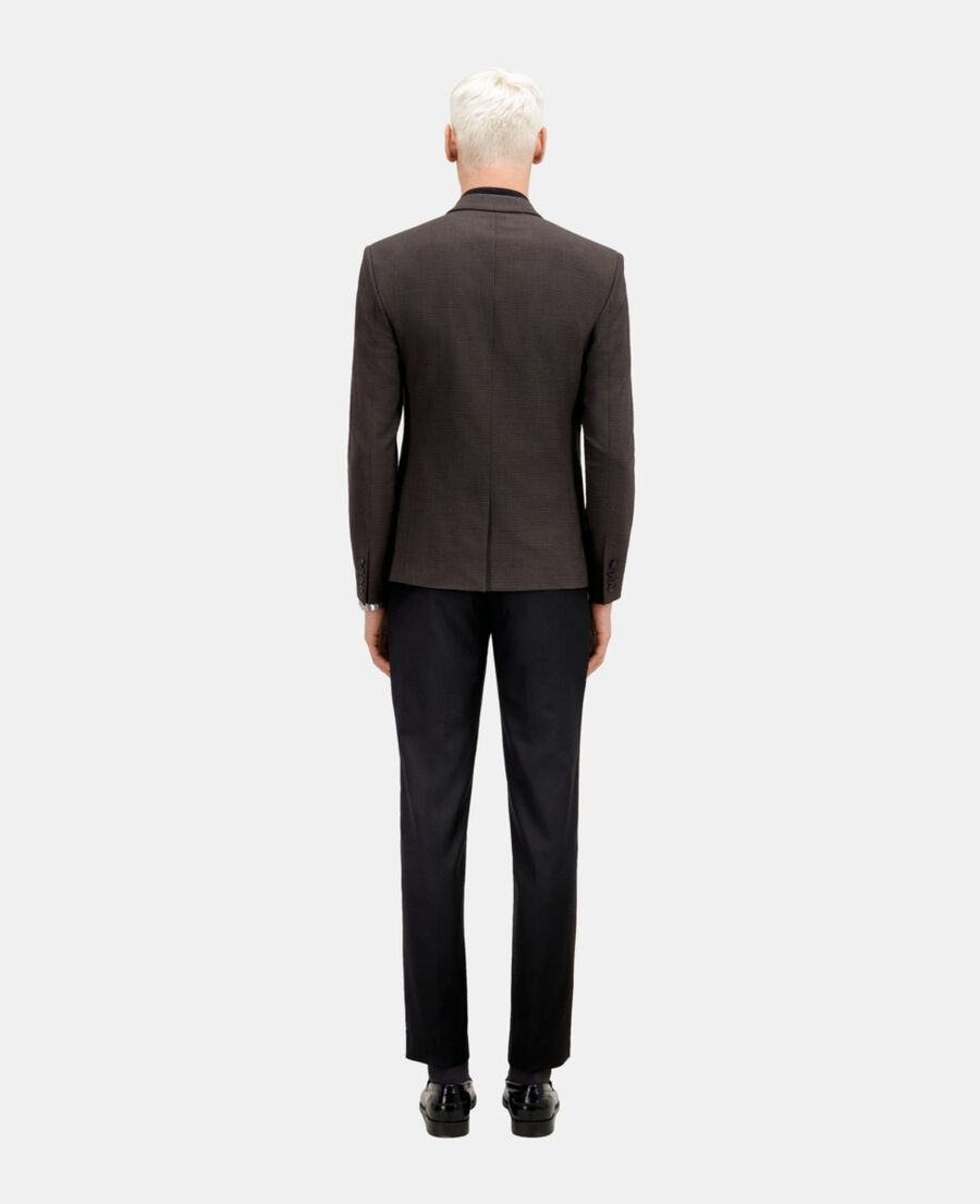 The Kooples H BROWN / BLACK brown houndstooth wool suit jacket