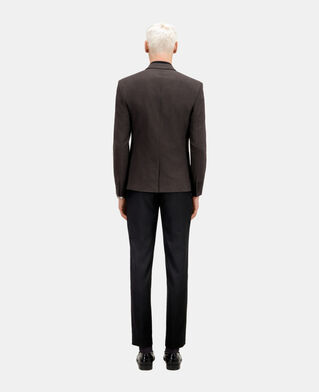 The Kooples H BROWN / BLACK brown houndstooth wool suit jacket