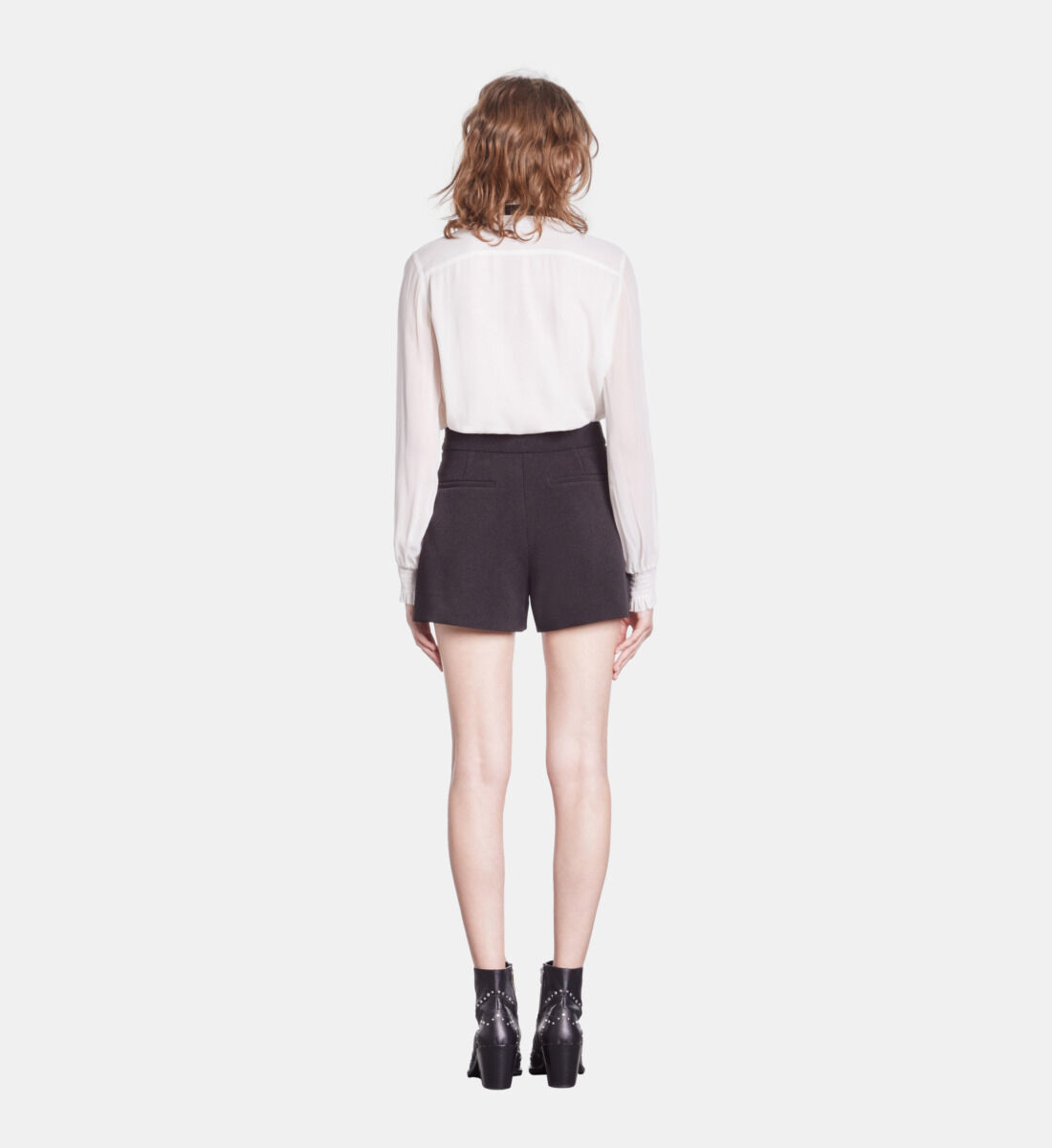 Black crepe shorts best sale