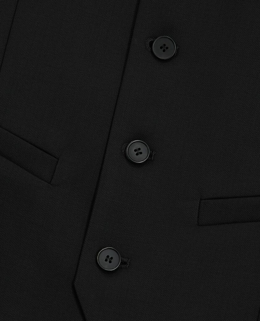 The Kooples MEN BLACK black suit vest in wool tailored cut