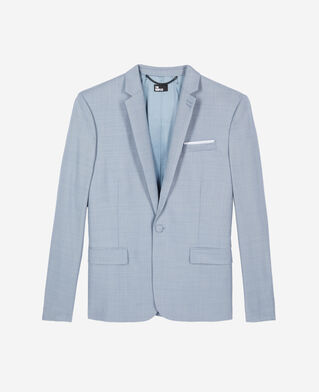 The Kooples HERREN BLUE blaue, schmal geschnittene anzugjacke aus wolle