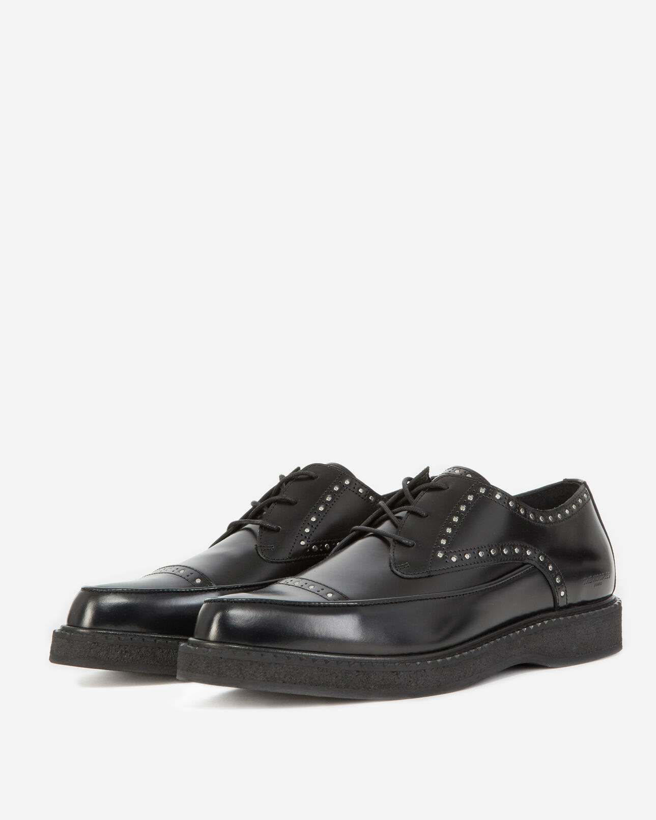 The Kooples HOMME BLACK chaussures noires cuir à détail clouté