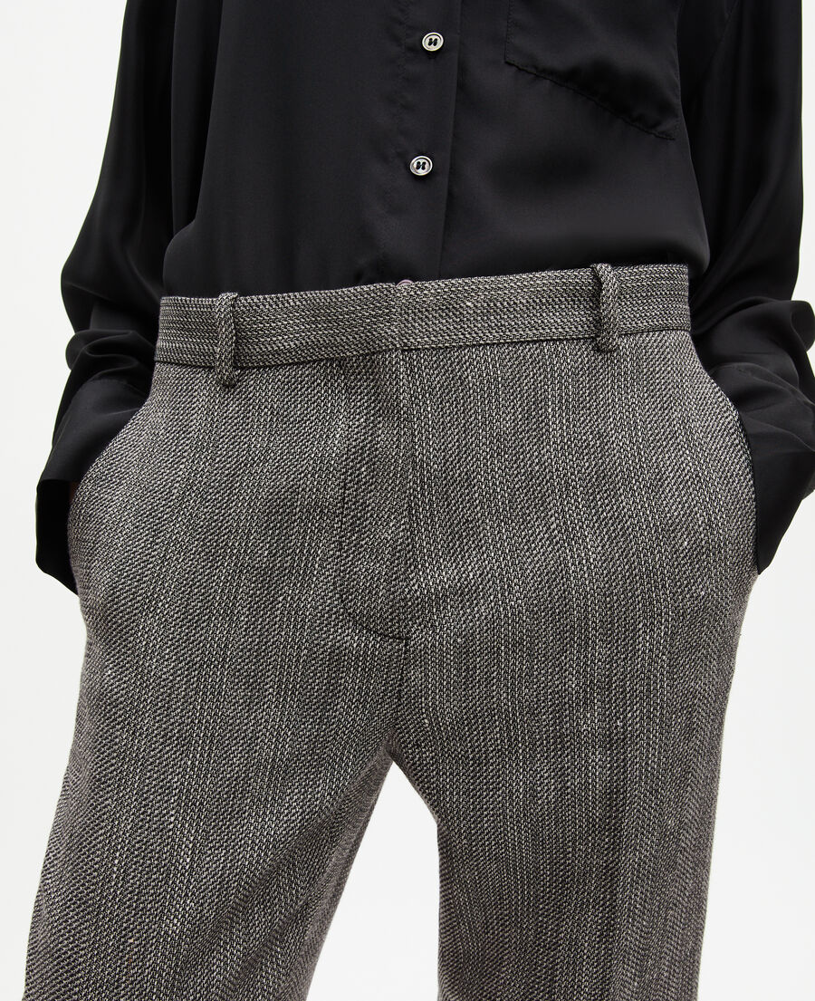 The Kooples MUJER GREY pantalón recto de lana y lino gris