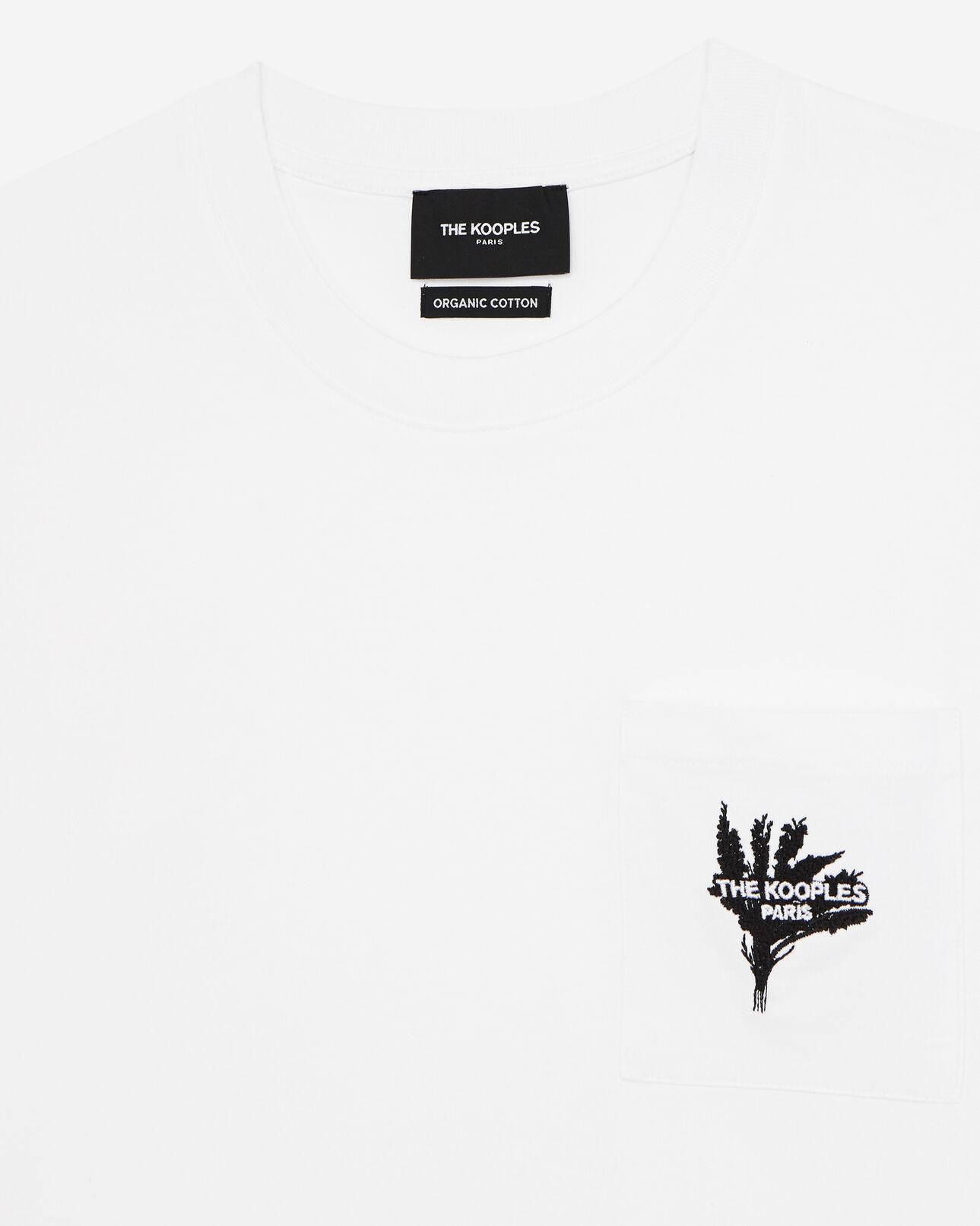 The Kooples MUJER WHITE camiseta blanca bordada algodón detalle