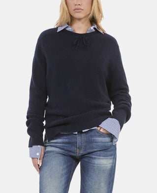 The Kooples WOMEN NAVY blue cashmere sweater