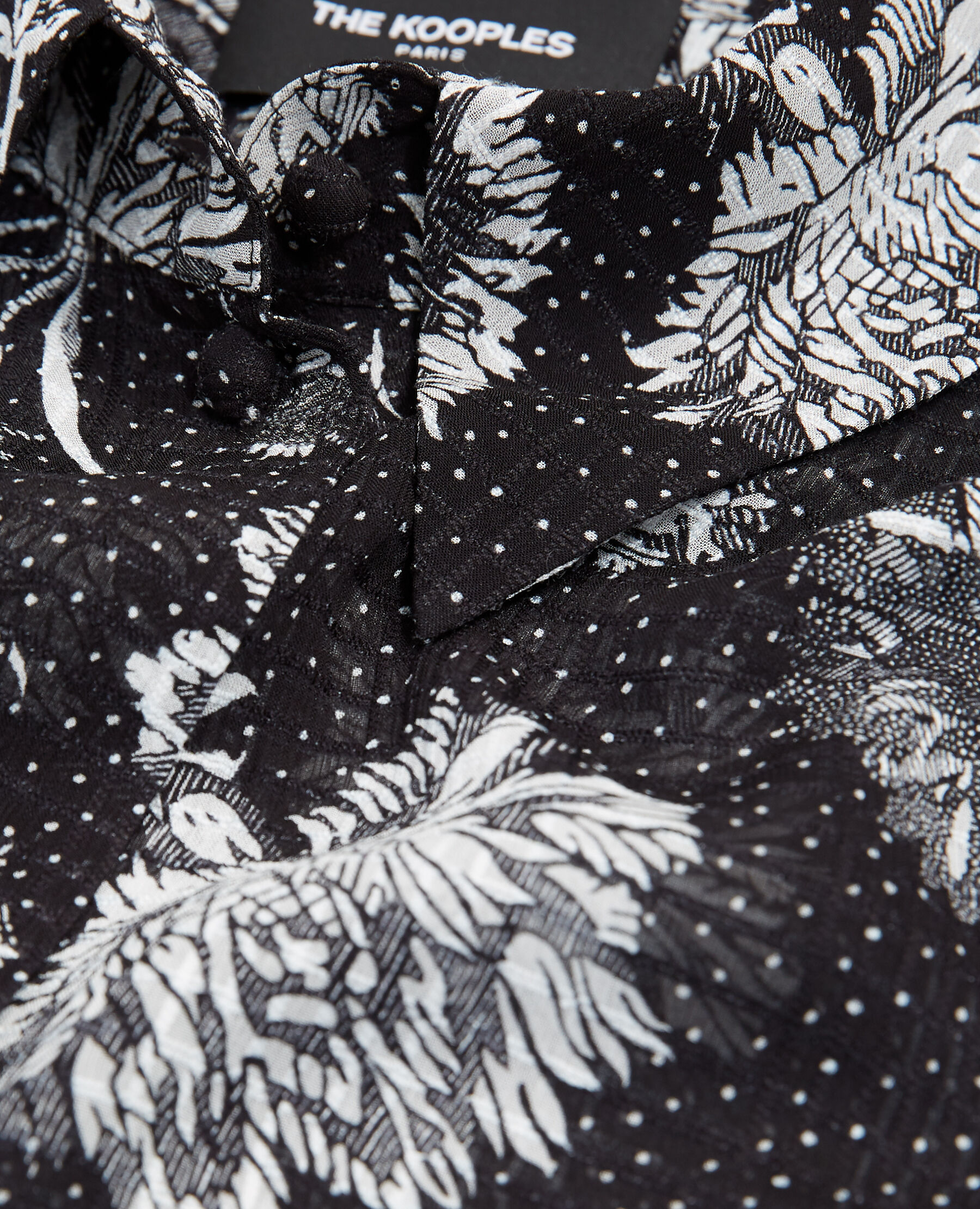 Black oversized shirt with jacquard print The Kooples US