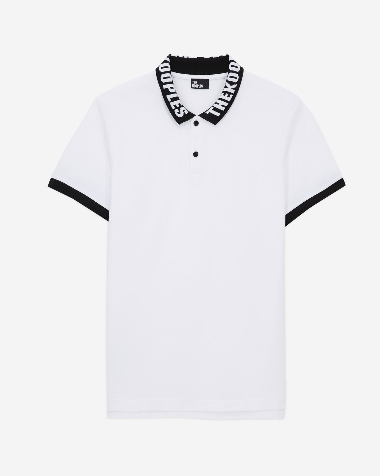 The Kooples HERREN WHITE weißes poloshirt mit logo am kragen
