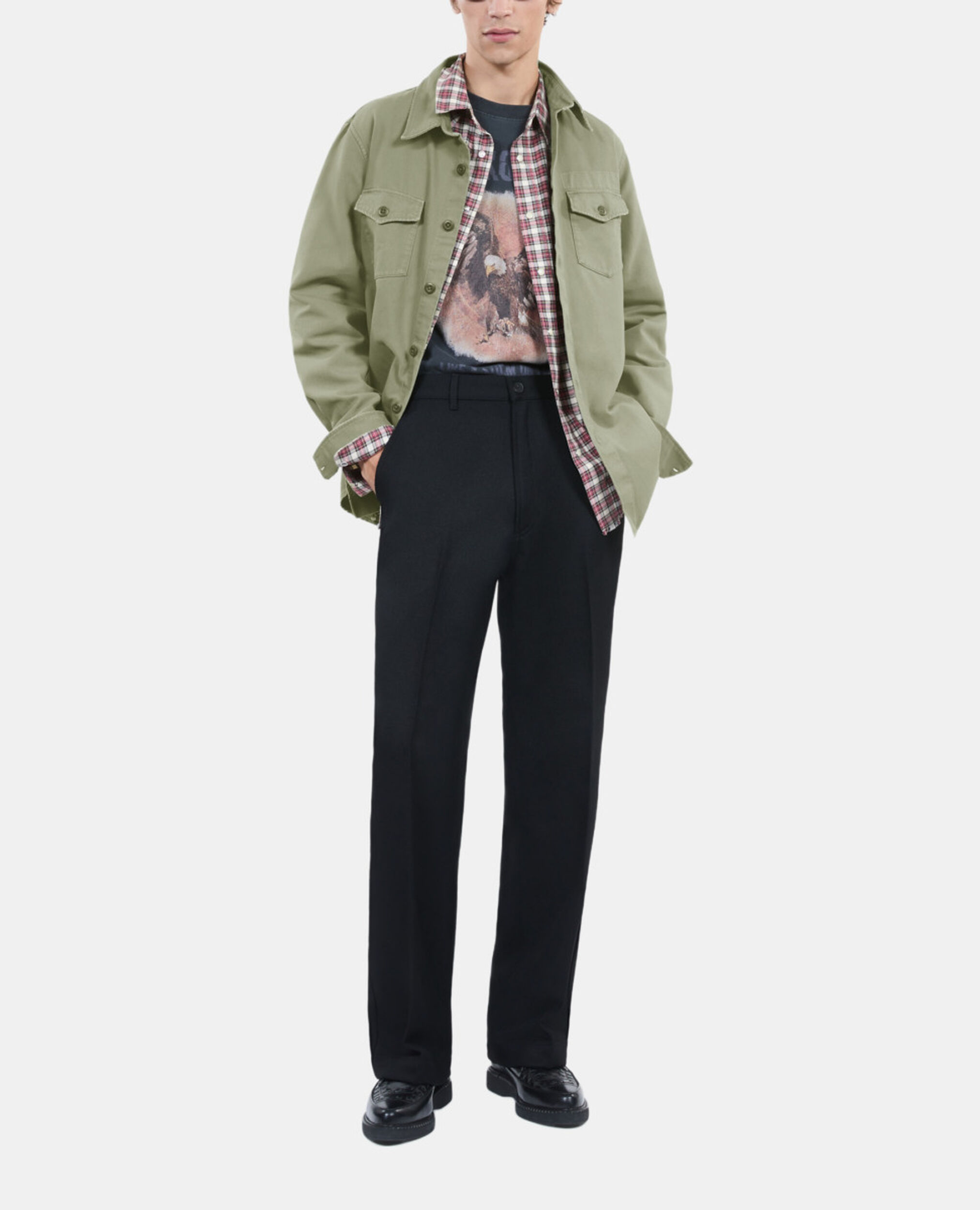 Chemise en denim kaki, OLIVE, hi-res image number null