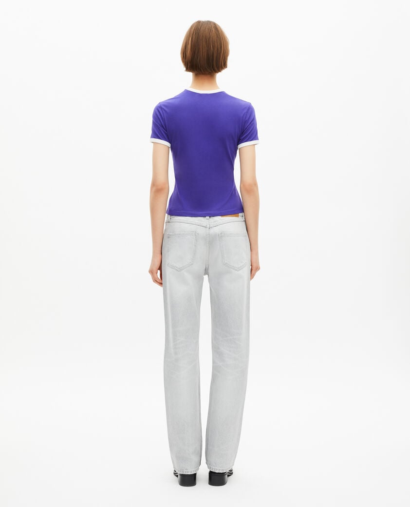 The Kooples FEMME ELECTRIC BLUE t-shirt avec sérigraphie violet
