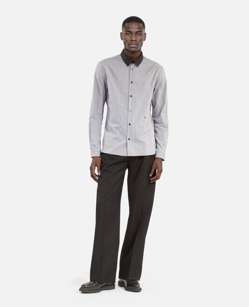 The Kooples HERREN BLACK WHITE schwarzes hemd mit mikrokaromuster