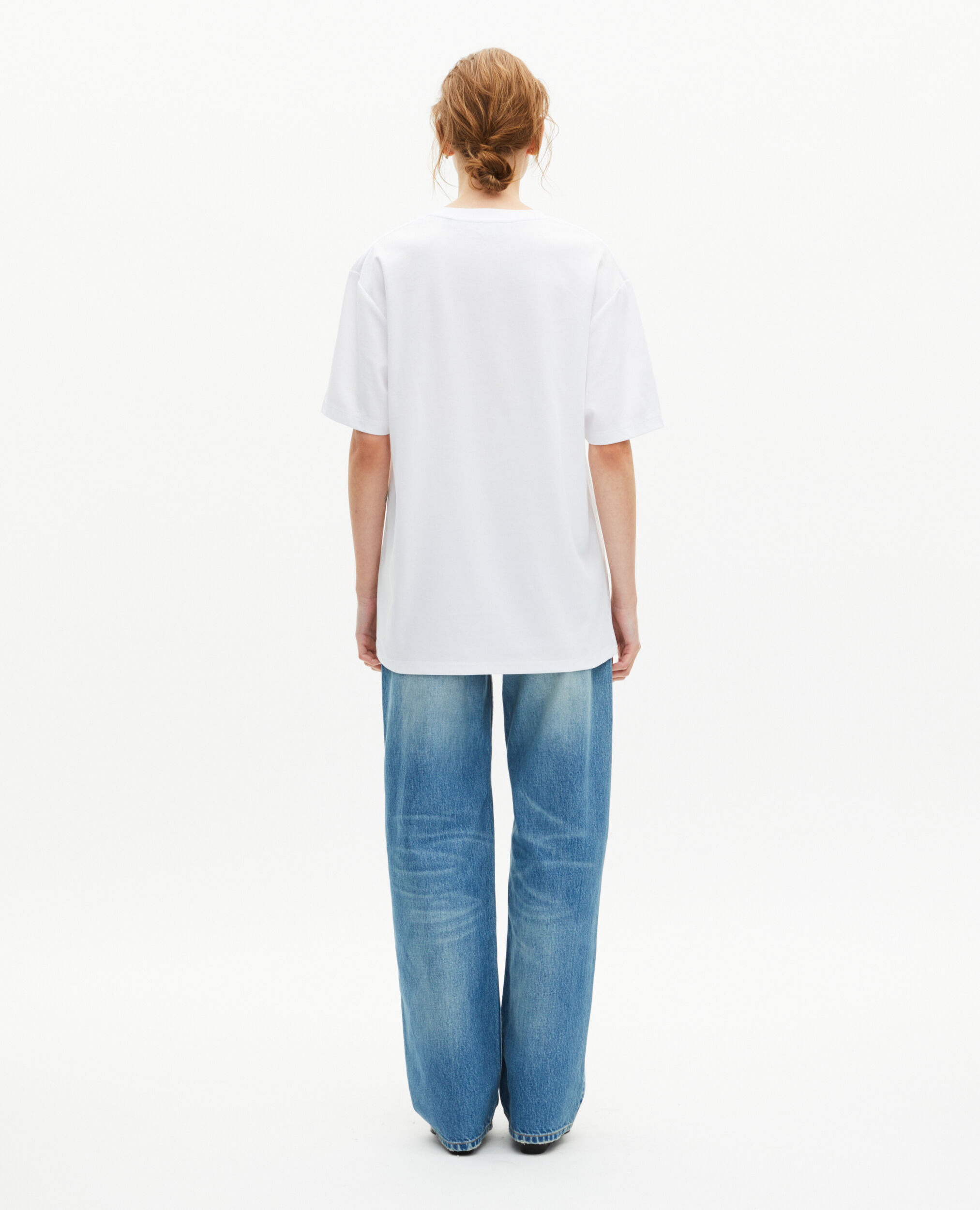 Unisex-T-Shirt in schlichtem Weiß mit geradem Schnitt, WHITE, hi-res image number null