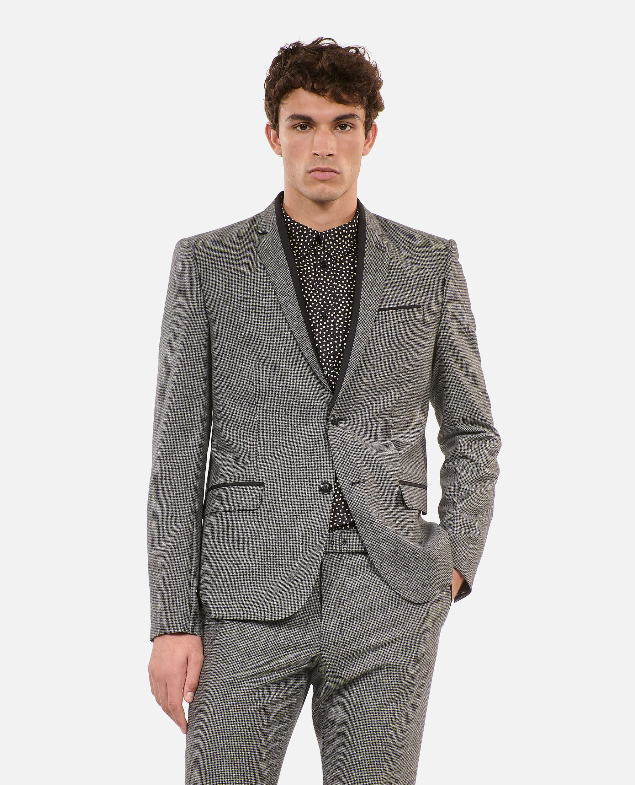 Black and white houndstooth wool suit jacket The Kooples