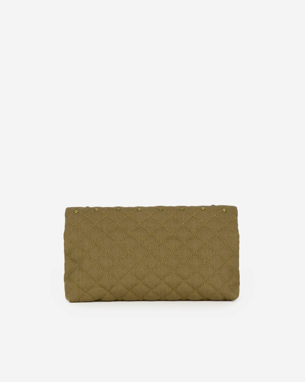 The Kooples WOMEN KAKI small khaki canvas heritage clutch bag