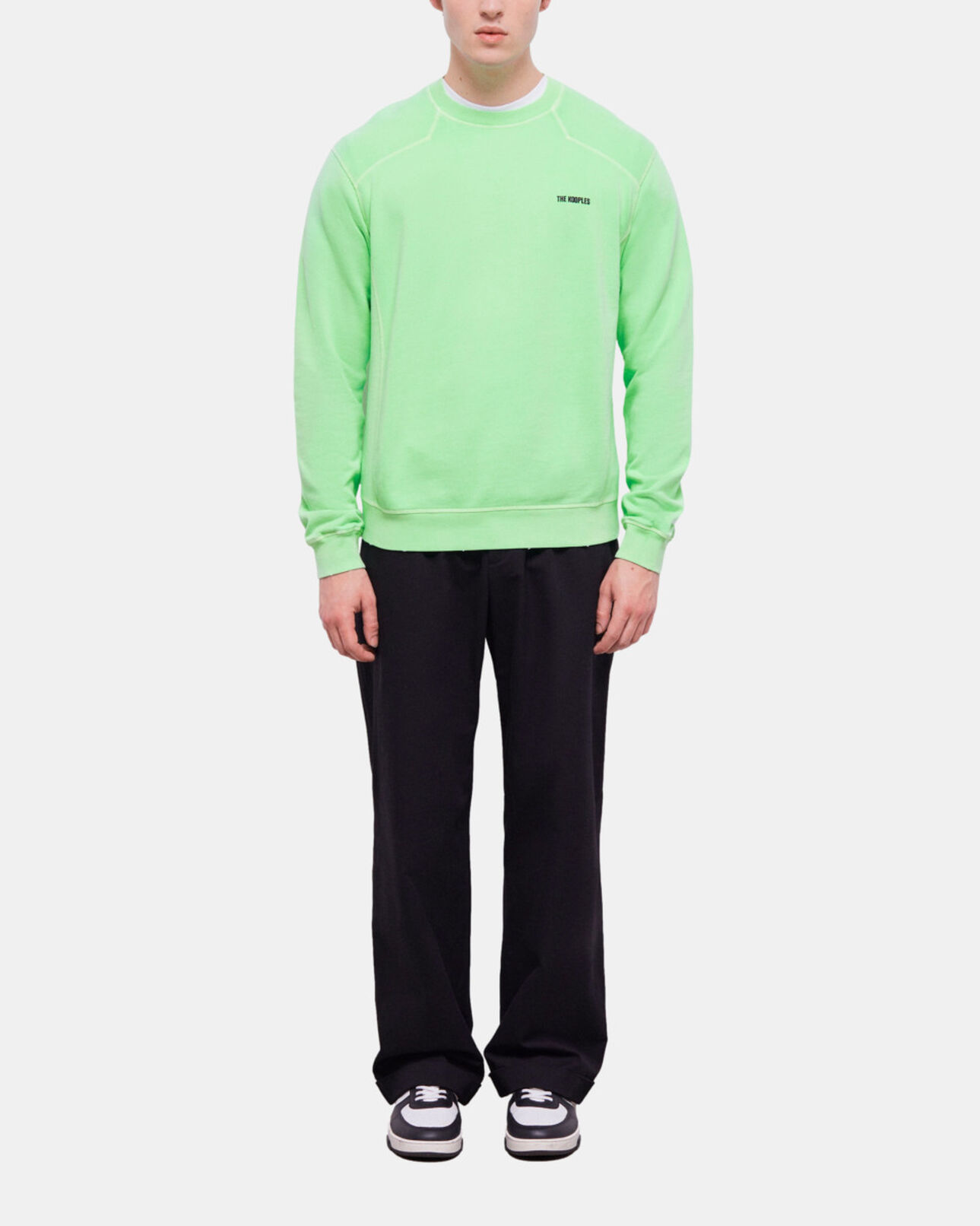 The Kooples MEN VERT FLUO fluorescent green sweatshirt with logo