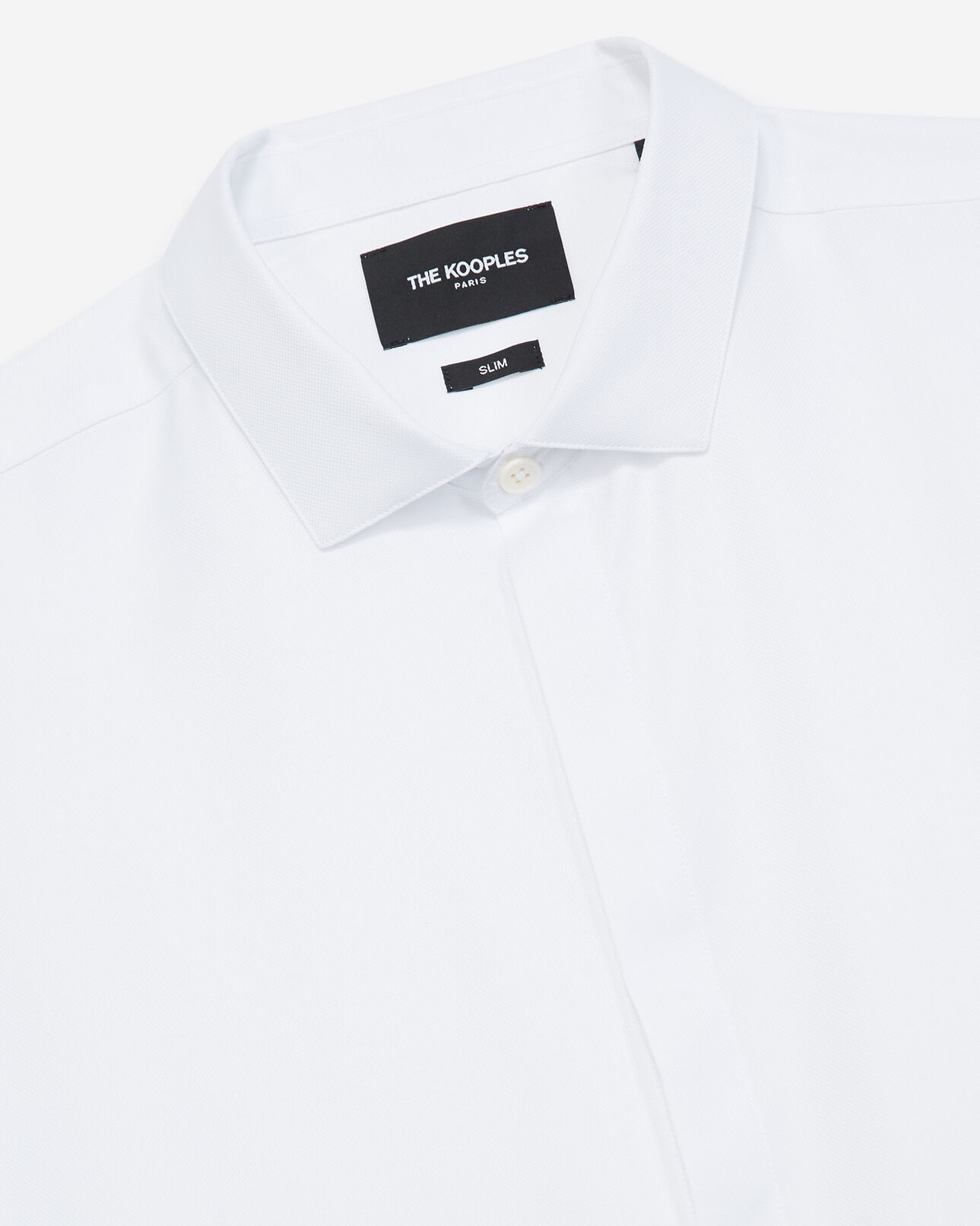 The Kooples HOMME WHITE chemise chic blanche coton à col italien
