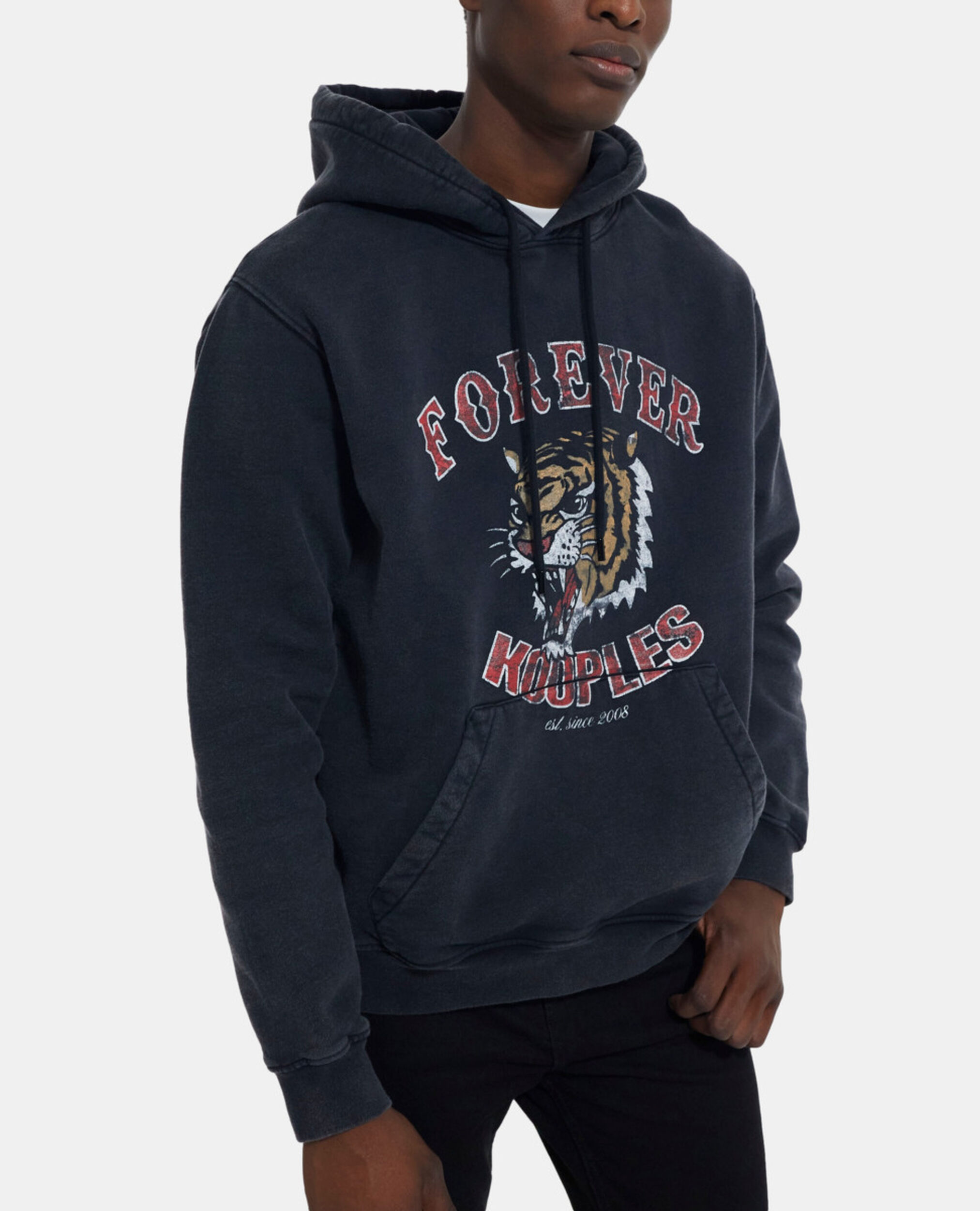 Black sweatshirt, BLACK WASHED, hi-res image number null