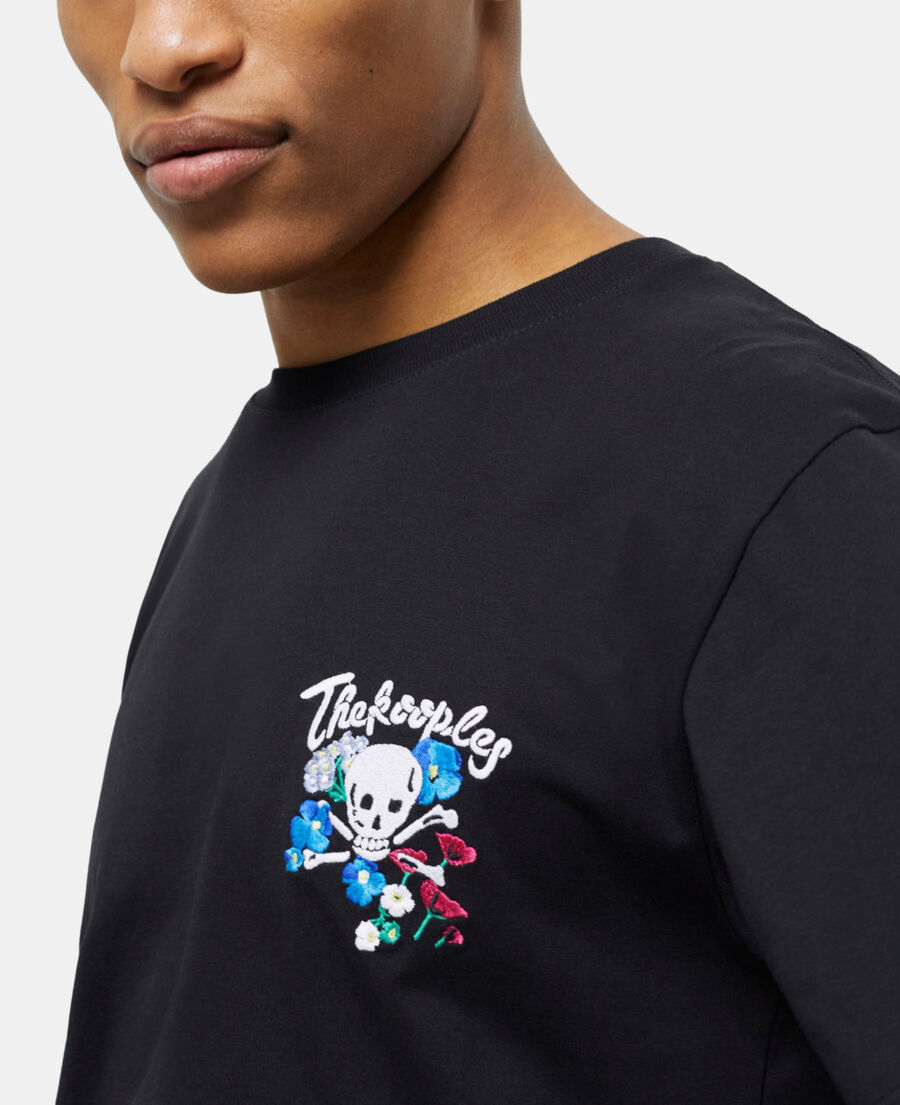 The Kooples HOMME BLACK t-shirt homme noir avec broderie